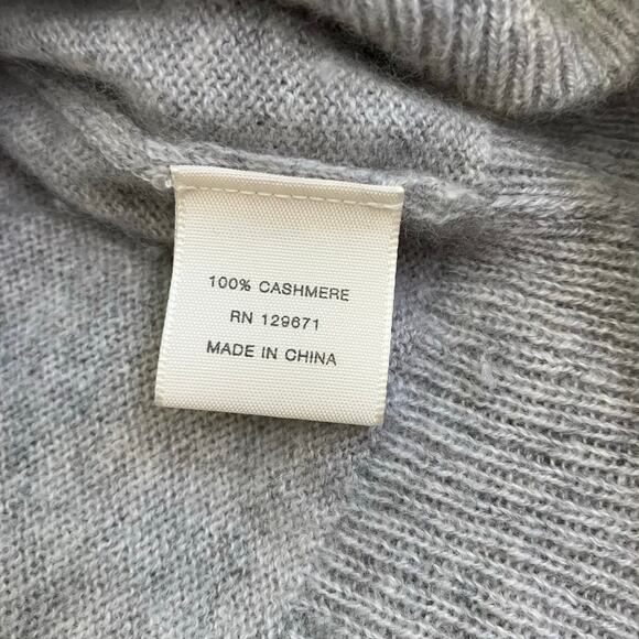 NakedCashmere Sz S Rolled V-neck Relaxed Sweater Heather Gray 100% Cashmere - Picture 11 of 16